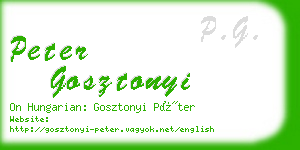 peter gosztonyi business card